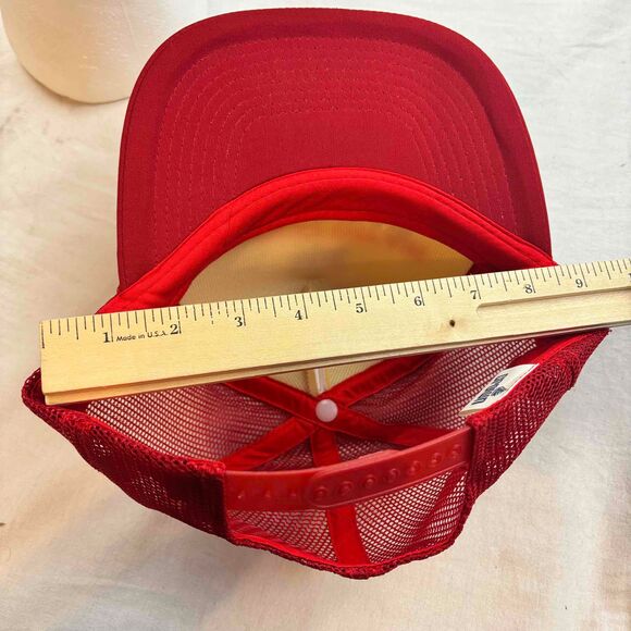 UPS Next Day Air Vintage Crown Trucker Cap Hat Red White Mesh Snapback One Size - Picture 12 of 12